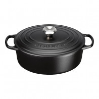 Le Creuset Bräter Signature oval Tavă ovală neagră 31 cm / 6,3 L